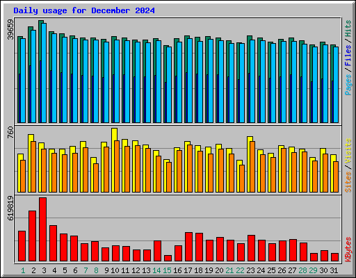 Daily usage for December 2024