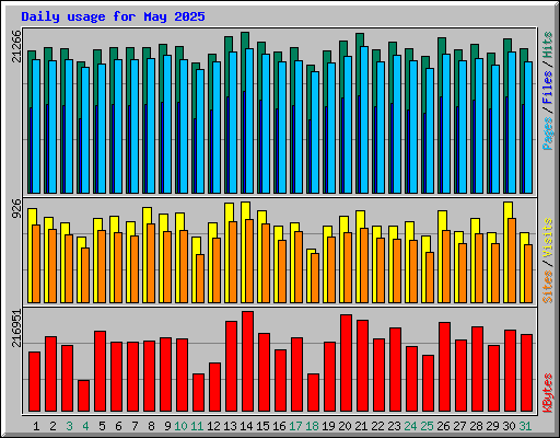 Daily usage for May 2025