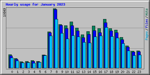 Hourly usage for January 2023